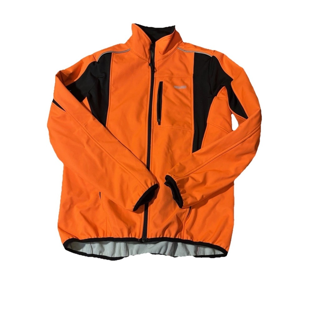 Arsuxeo Cycling Jacket Men's Large Full Zip Activewear Fleece Lined‎ Long Sleeve